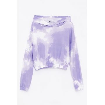 Hanorac crop cu model tie-dye