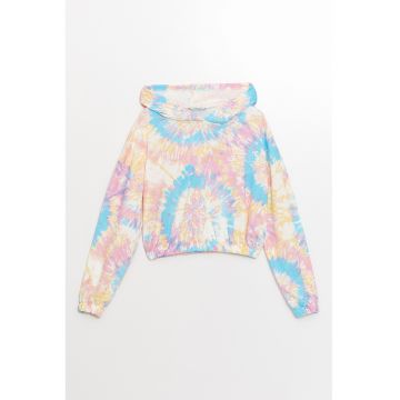 Hanorac crop cu model tie-dye