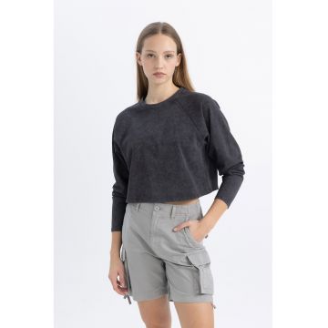 Bluza de trening crop cu croiala lejera