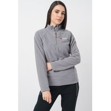 Bluza de trening din fleece cu fermoar scurt si maneci raglan