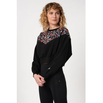 Bluza sport crop cu model floral