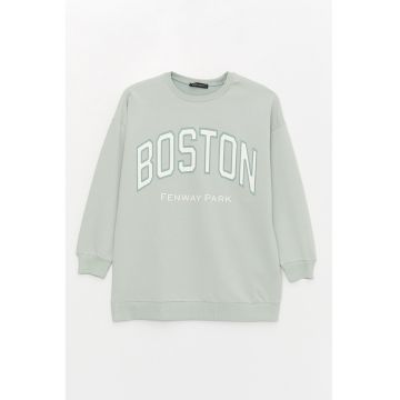 Bluza de trening supradimensionata cu decolteu la baza gatului Boston