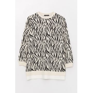 Bluza de trening supradimensionata cu imprimeu zebra