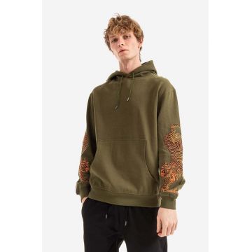 Maharishi hanorac de bumbac bluză Maharishi 8031 OLIVE bărbați, culoarea verde, cu glugă, cu imprimeu 8031.OLIVE-OLIVE