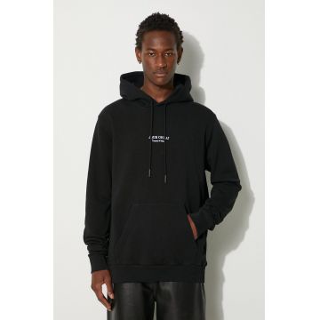 Marcelo Burlon hanorac de bumbac Que Onda Regular Hoodie barbati, culoarea negru, cu glugă, cu imprimeu, CMBB007F24FLE0061001