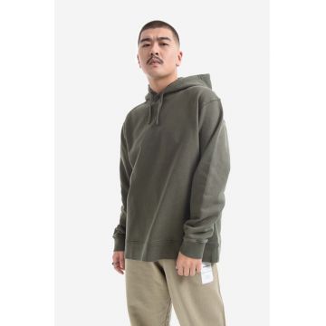 Norse Projects hanorac de bumbac Fraser Tab Series bărbați, culoarea verde, cu glugă, uni N20.1282.8098-8098