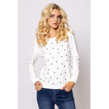 Bluza de trening cu imprimeu si buline