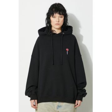 Fiorucci hanorac de bumbac Black Lollipop Patch Hoodie culoarea negru, cu glugă, cu imprimeu, M01FPSHO092CJ05BK01