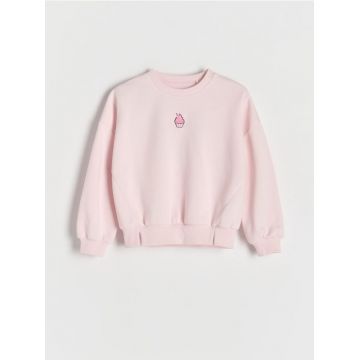 Reserved - Bluză sport cu broderie - roz-pastel