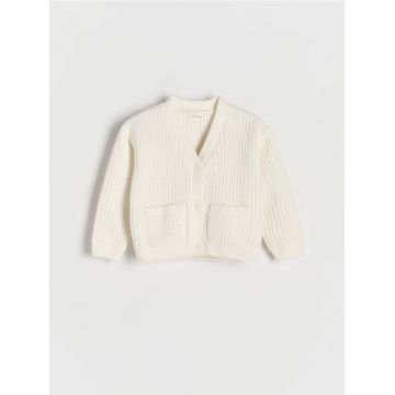 Reserved - Cardigan cu buzunare - crem