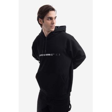 MCQ hanorac de bumbac Manifesto bărbați, culoarea negru, cu glugă, cu imprimeu 624727RST751000-BLACK