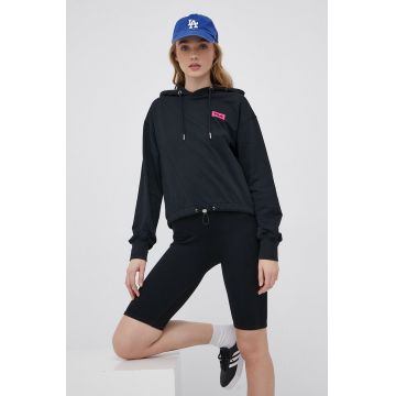 Fila bluza femei, culoarea negru, neted