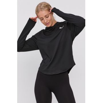 Puma bluză 586858 femei, culoarea negru, material uni 586858