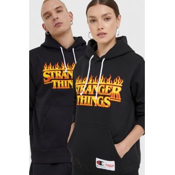 Champion bluza Xstranger Things culoarea negru, cu imprimeu