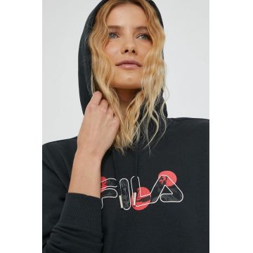 Fila bluza femei, culoarea negru, cu imprimeu