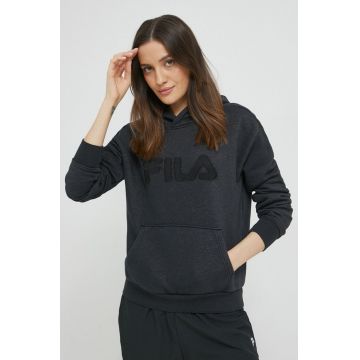 Fila bluza femei, culoarea negru, neted