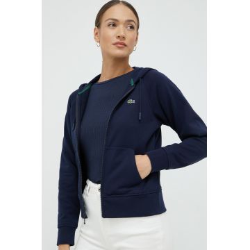 Lacoste bluza femei, culoarea albastru marin, neted