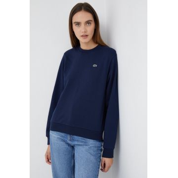 Lacoste bluza femei, culoarea albastru marin, neted