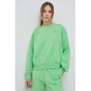 Champion bluza femei, culoarea verde, neted