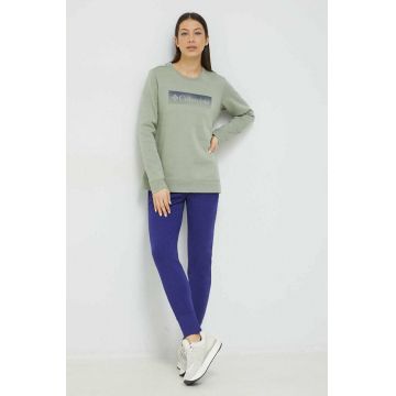 Columbia bluza femei, culoarea verde, cu imprimeu