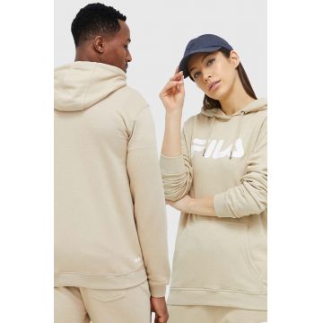 Fila bluza culoarea bej, cu glugă, cu imprimeu