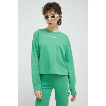 Tommy Jeans bluza femei, culoarea verde, cu imprimeu